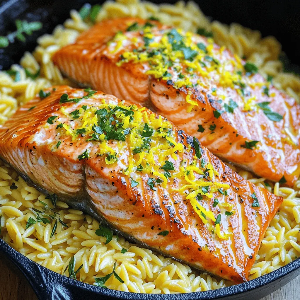 One Skillet Salmon with Lemon Orzo Simple Meal