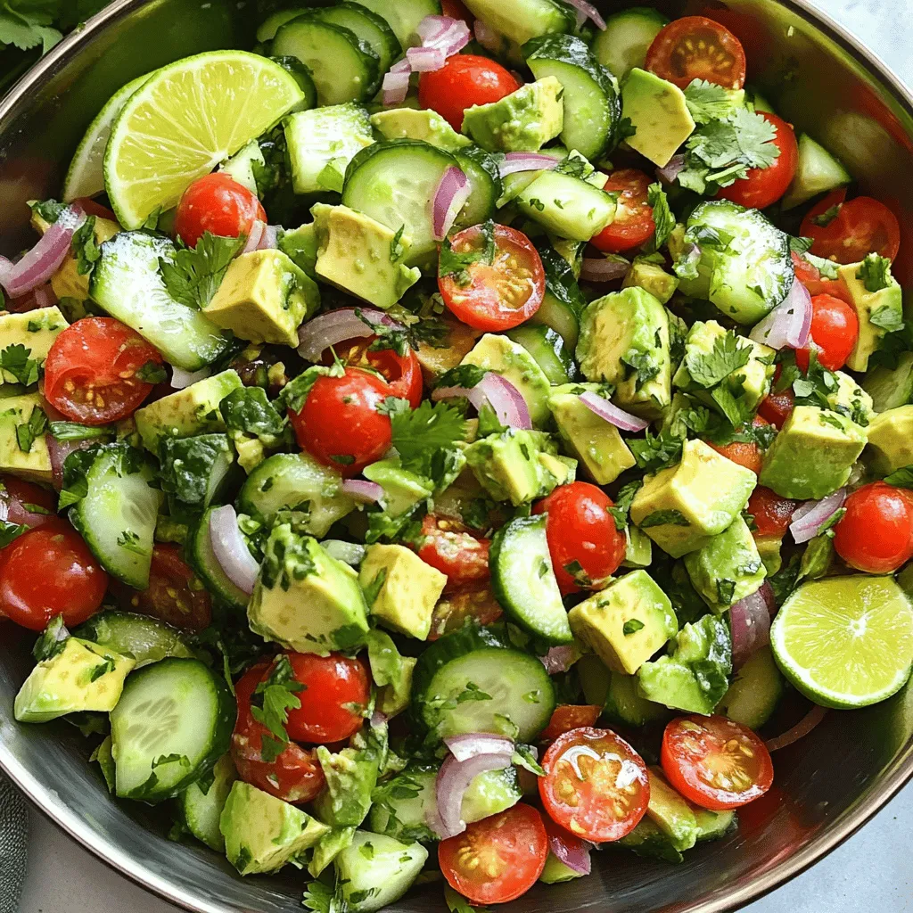 Avocado Lime Cucumber Salad Fresh and Flavorful Dish