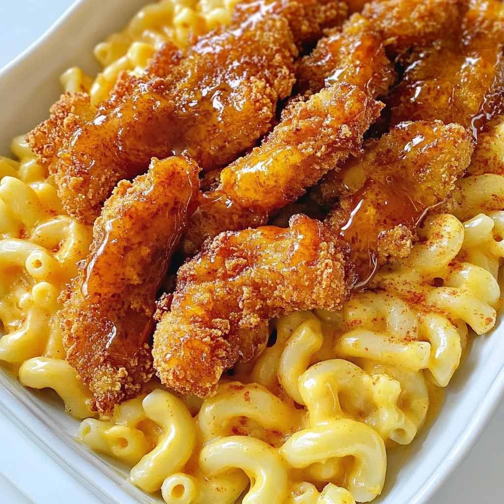 Hot Honey Chicken Tenders with Mac and Cheese Delight