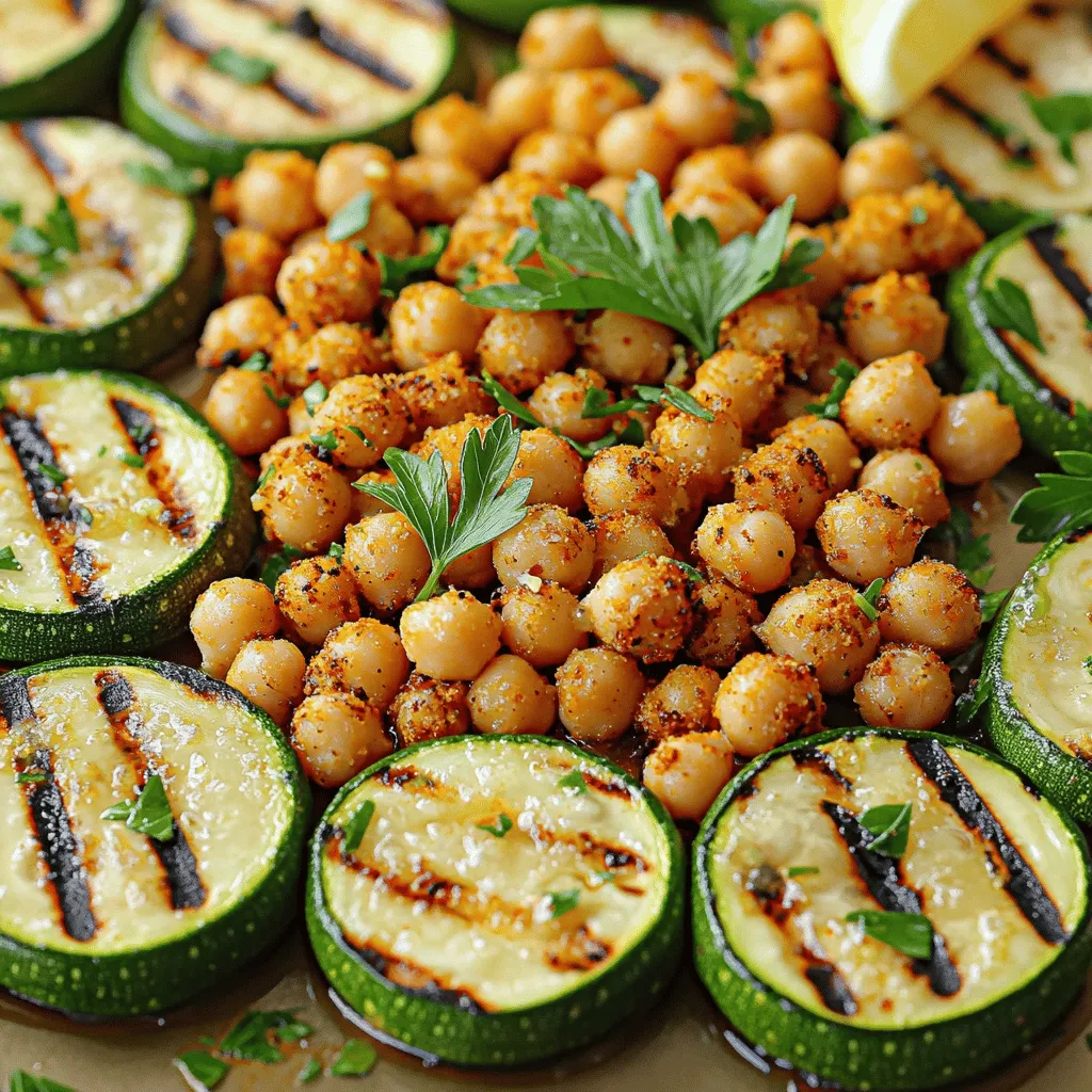 Lemony Grilled Zucchini with Crispy Chickpeas Delight