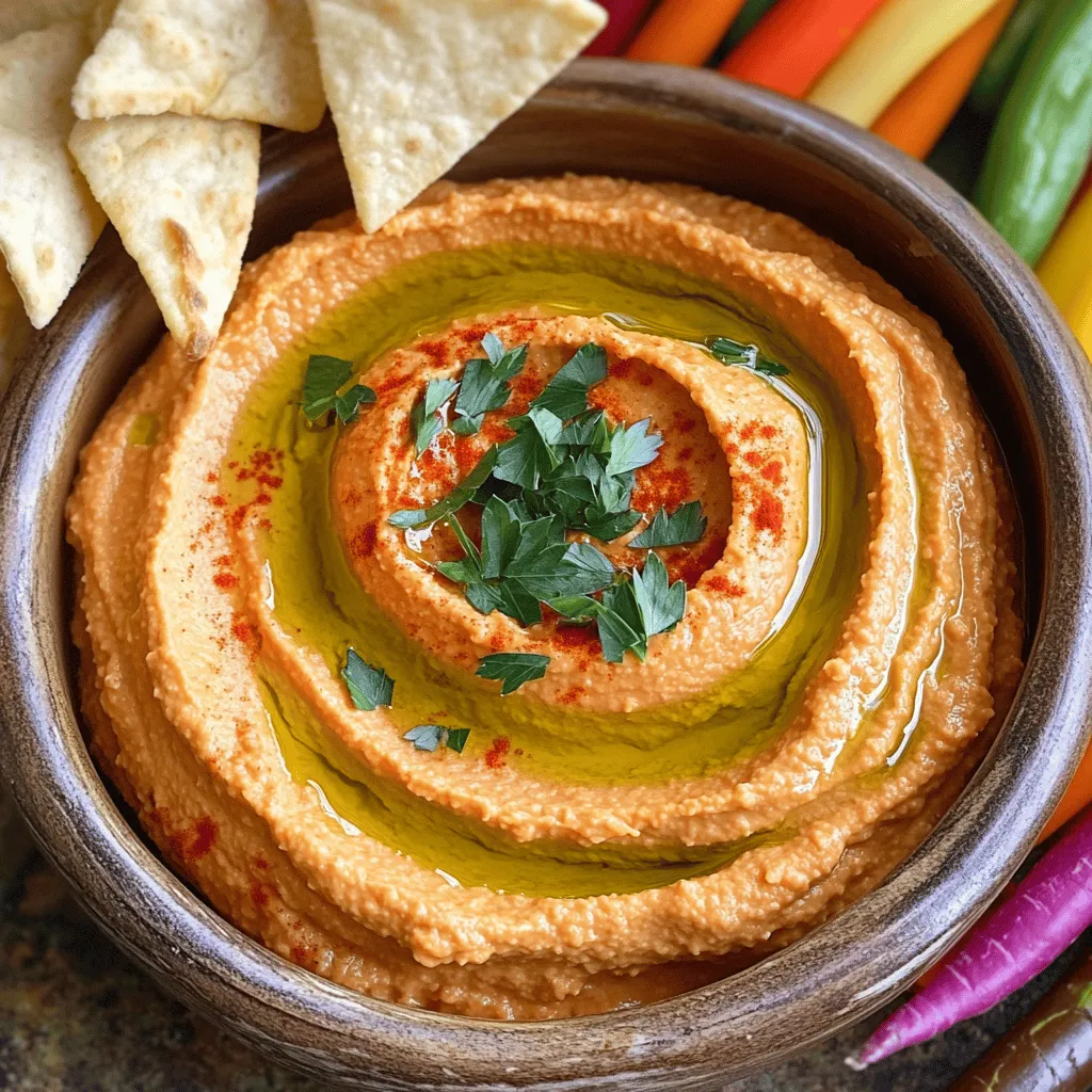 Roasted Red Pepper Hummus Creamy Flavorful Dip