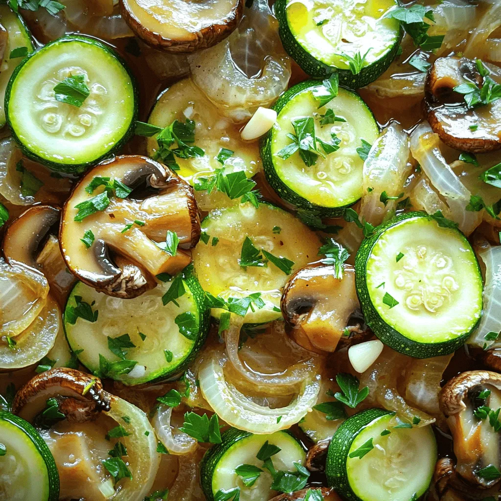 Garlic Sautéed Zucchini Mushrooms &#038; Onions Delight