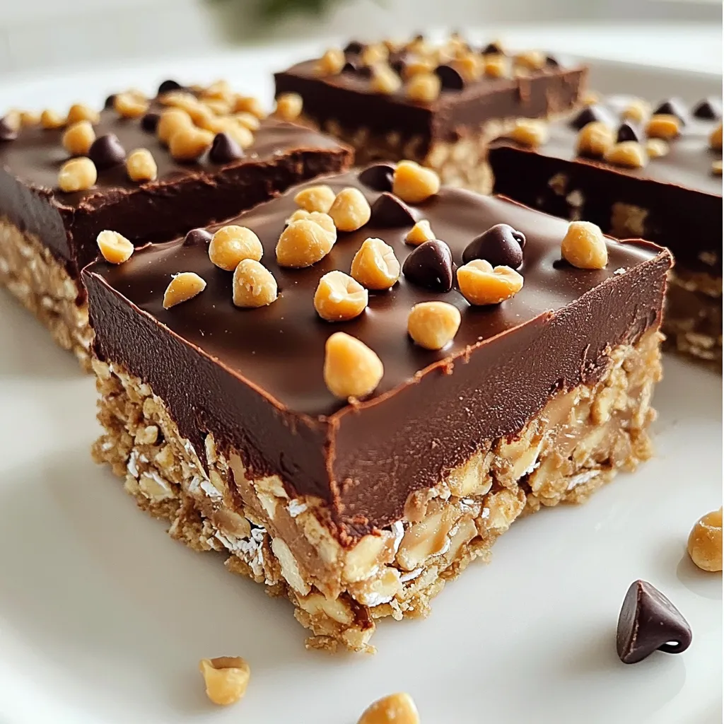 No-Bake Chocolate Peanut Butter Oat Squares Delight