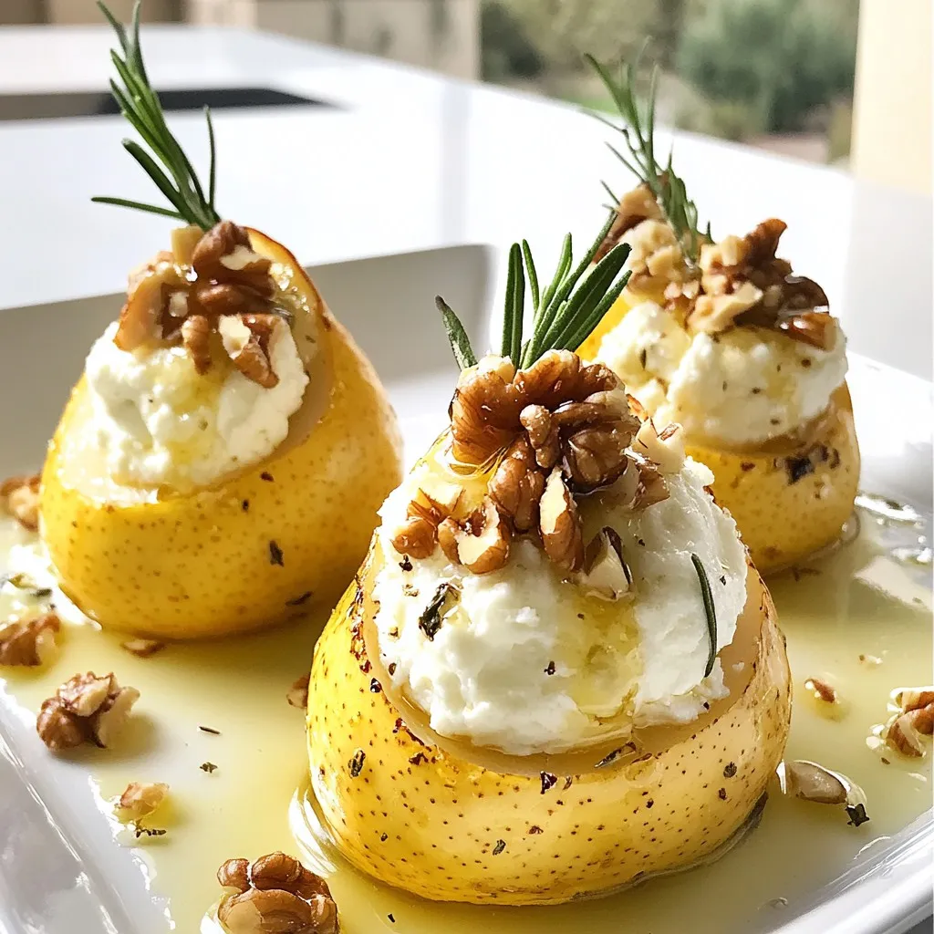 Baked Pears with Goat Cheese Savory and Simple Dish