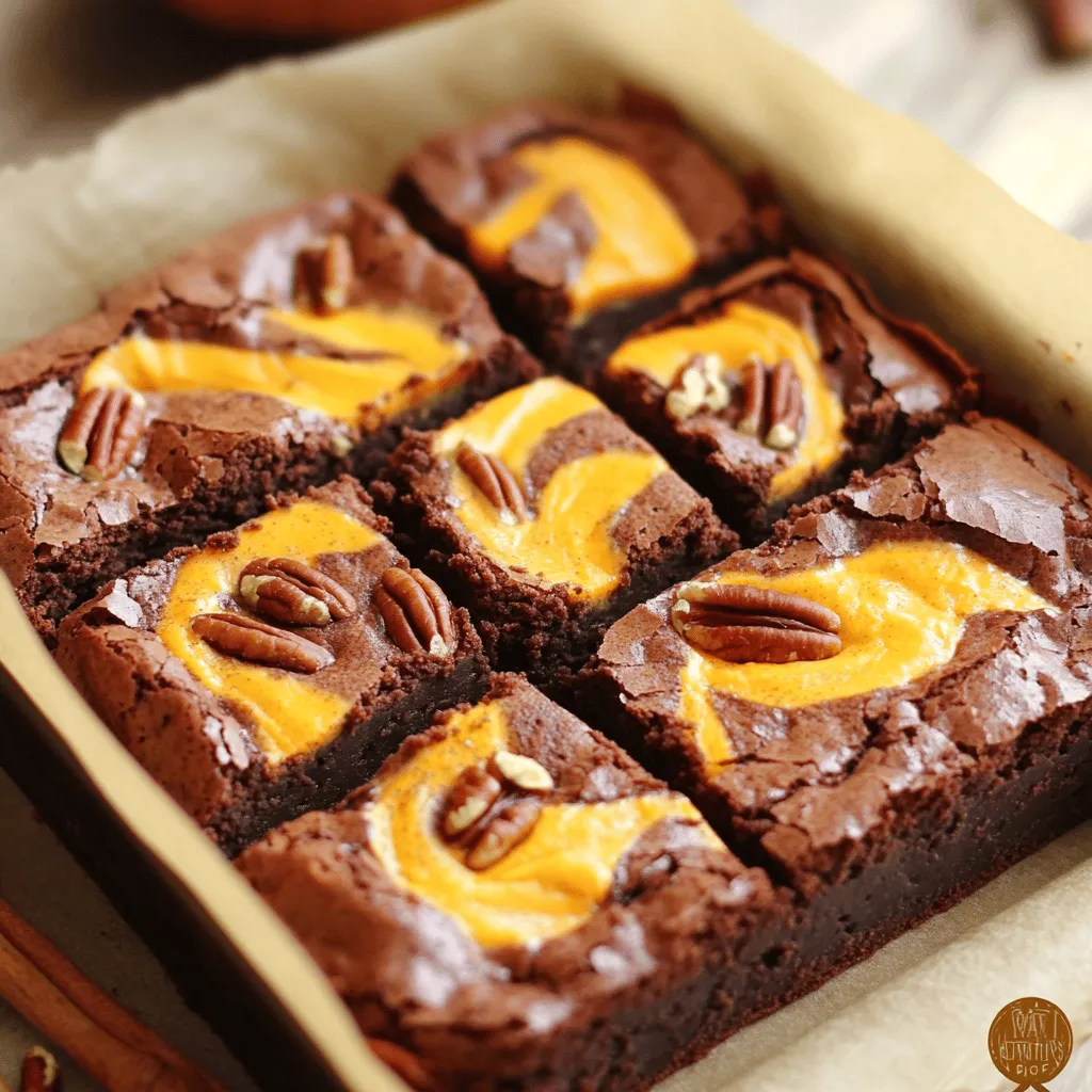 Pumpkin Cream Cheese Swirl Brownies Irresistible Delight