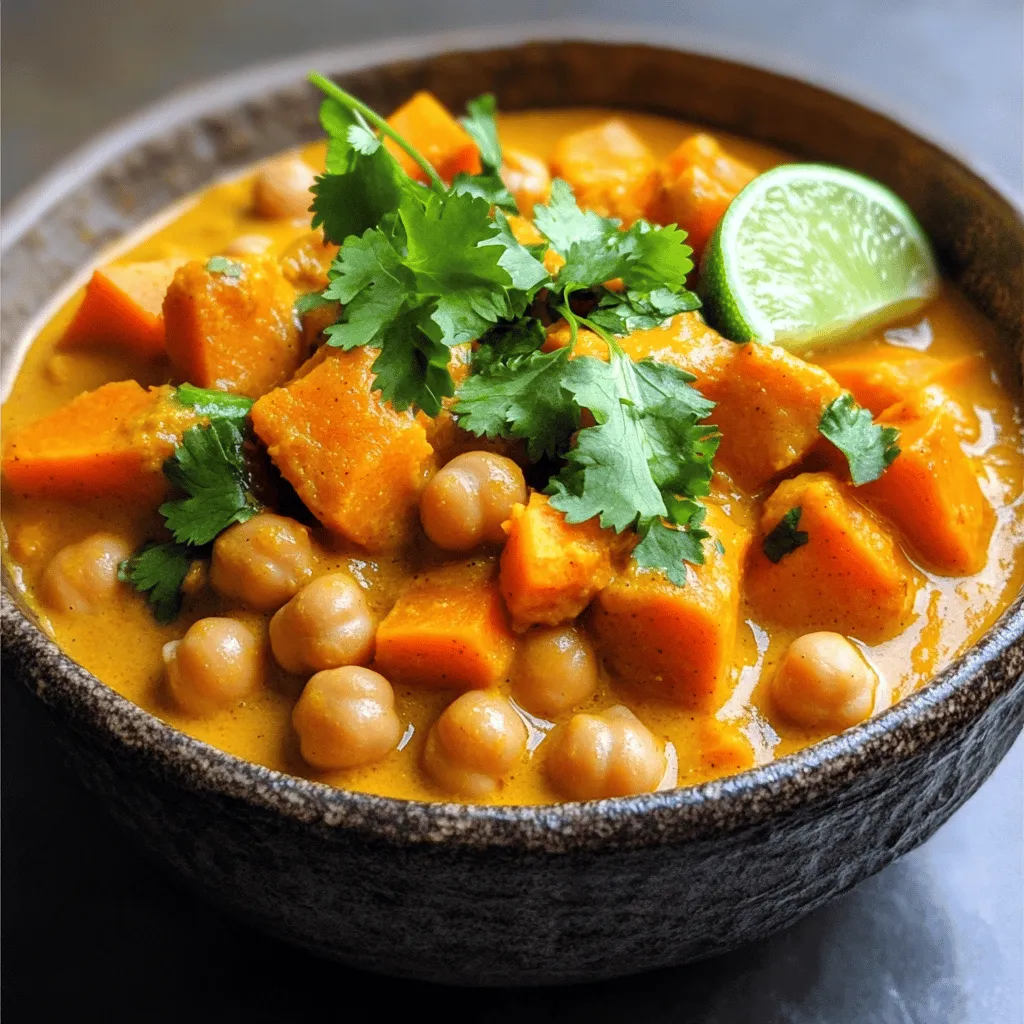 Savory Sweet Potato Chickpea Curry Easy and Tasty