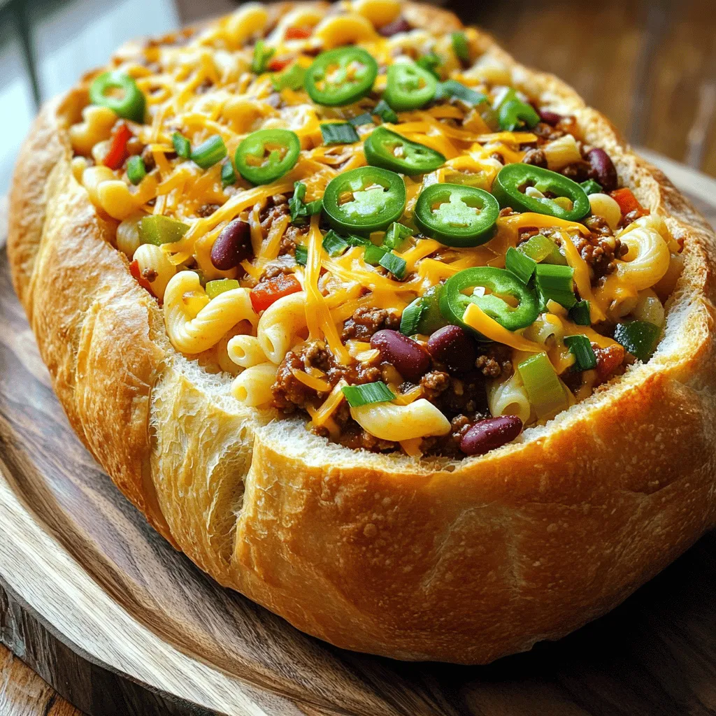 Tailgate Chili Mac Bread Bowl Delightful Game Dish