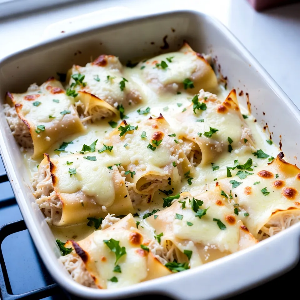 Chicken Alfredo Lasagna Rolls Tasty Comfort Dish
