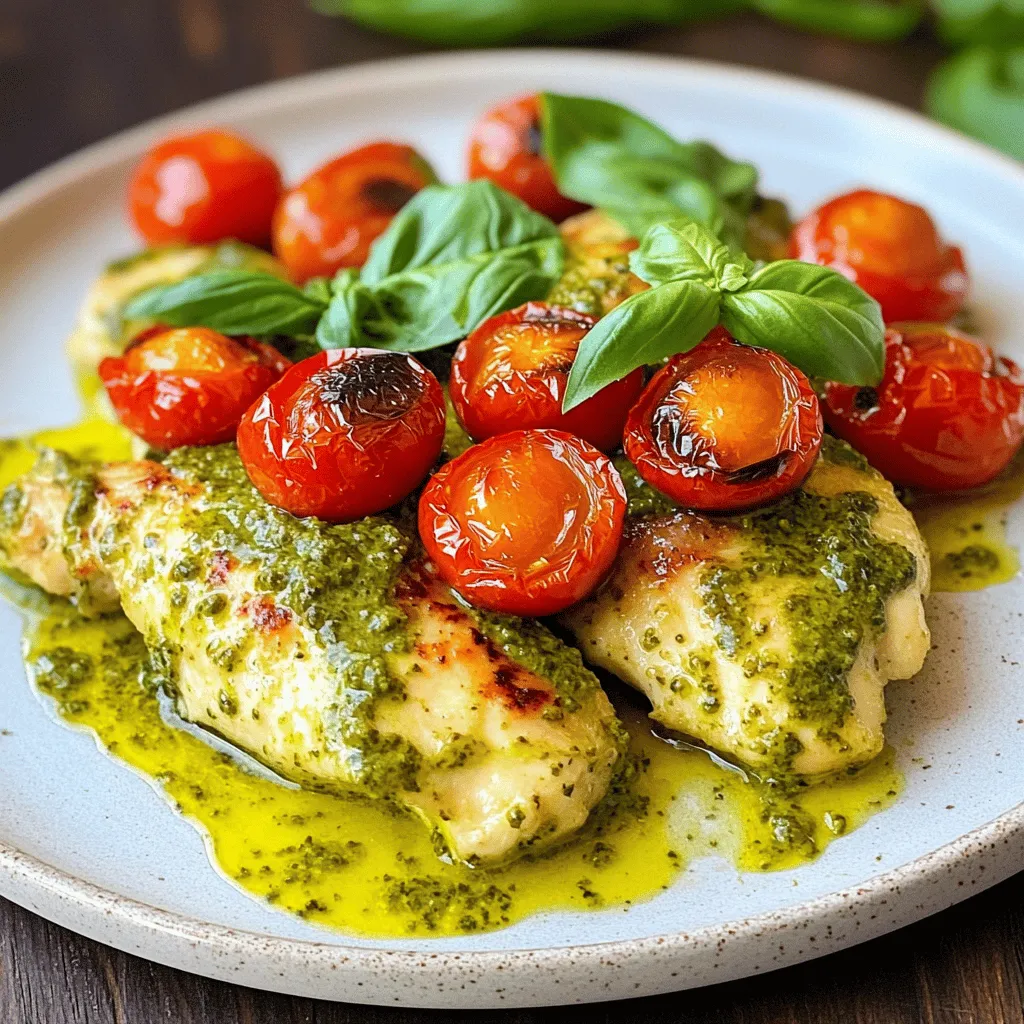 Creamy Pesto Chicken with Roasted Tomatoes Delight