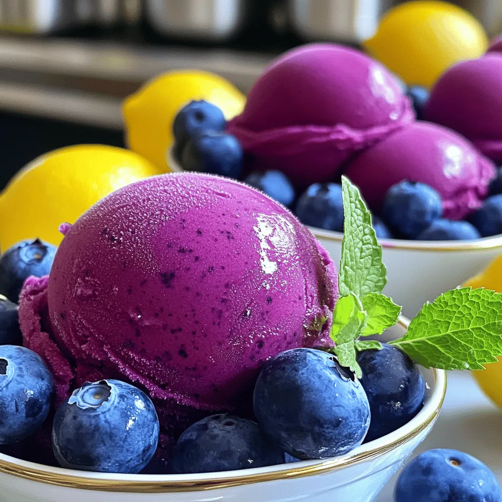 Lemon Blueberry Sorbet Refreshing Summer Delight