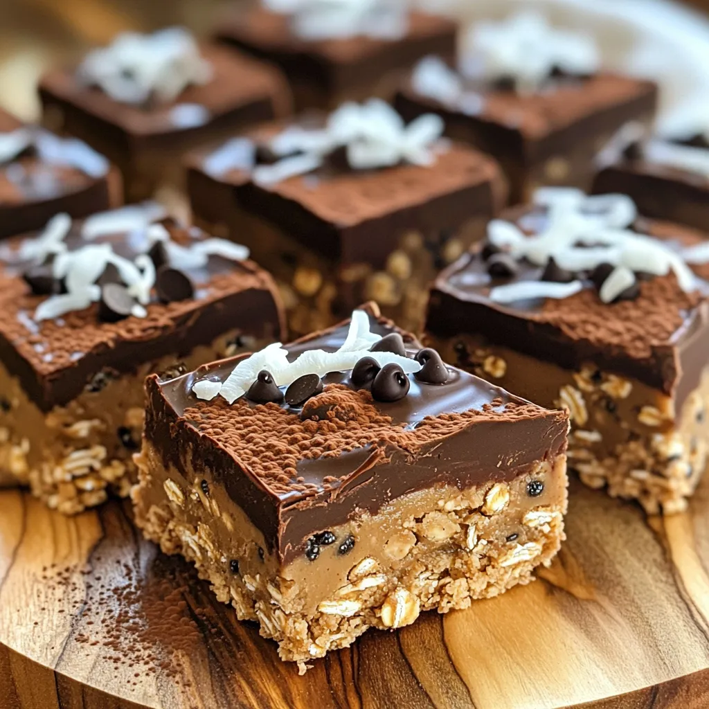 No-Bake Chocolate Peanut Butter Oat Bars Recipe