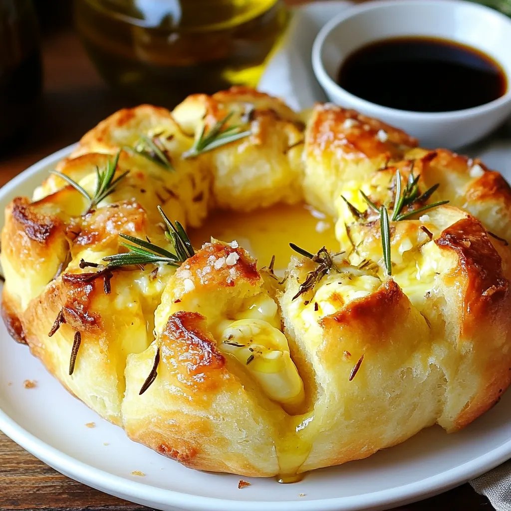 Mozzarella Stuffed Rosemary Pull Apart Bread Delight