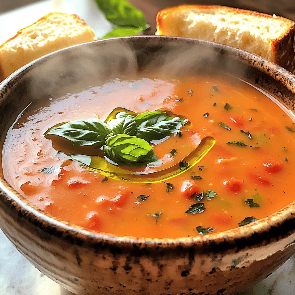 Creamy Tomato Basil Soup Savory Comfort Food Delight