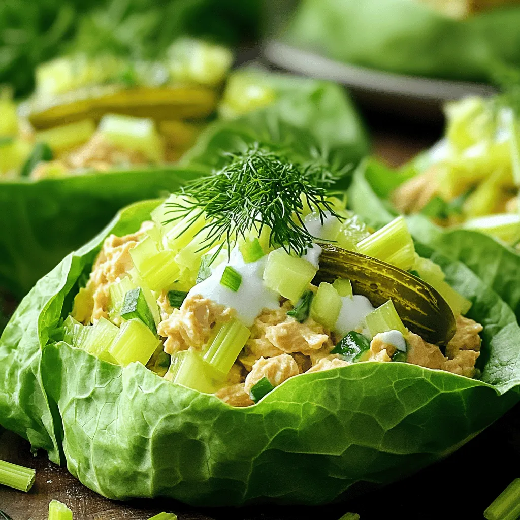 Pickle Tuna Salad Lettuce Wraps Quick and Tasty Meal