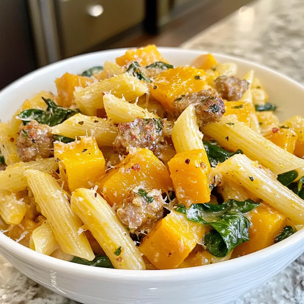 Butternut Squash Sausage Spinach Pasta Flavor Boost