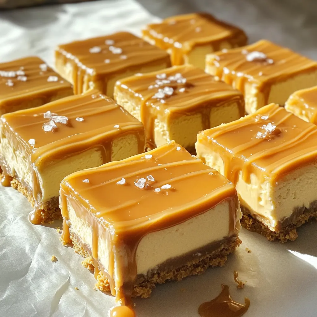 No Bake Salted Caramel Cheesecake Bars Delight