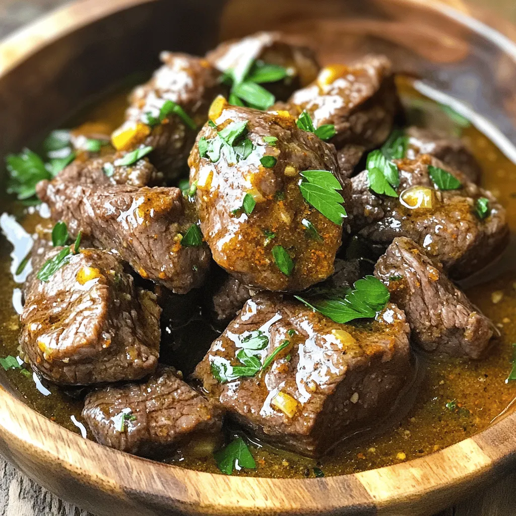 Slow Cooker Garlic Butter Beef Bites Simple Recipe