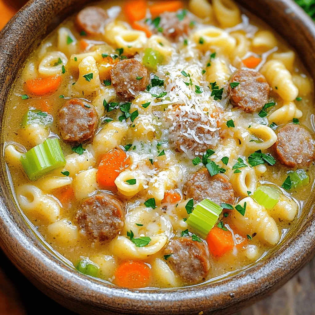 Creamy Parmesan Sausage Ditalini Soup Savory Delight
