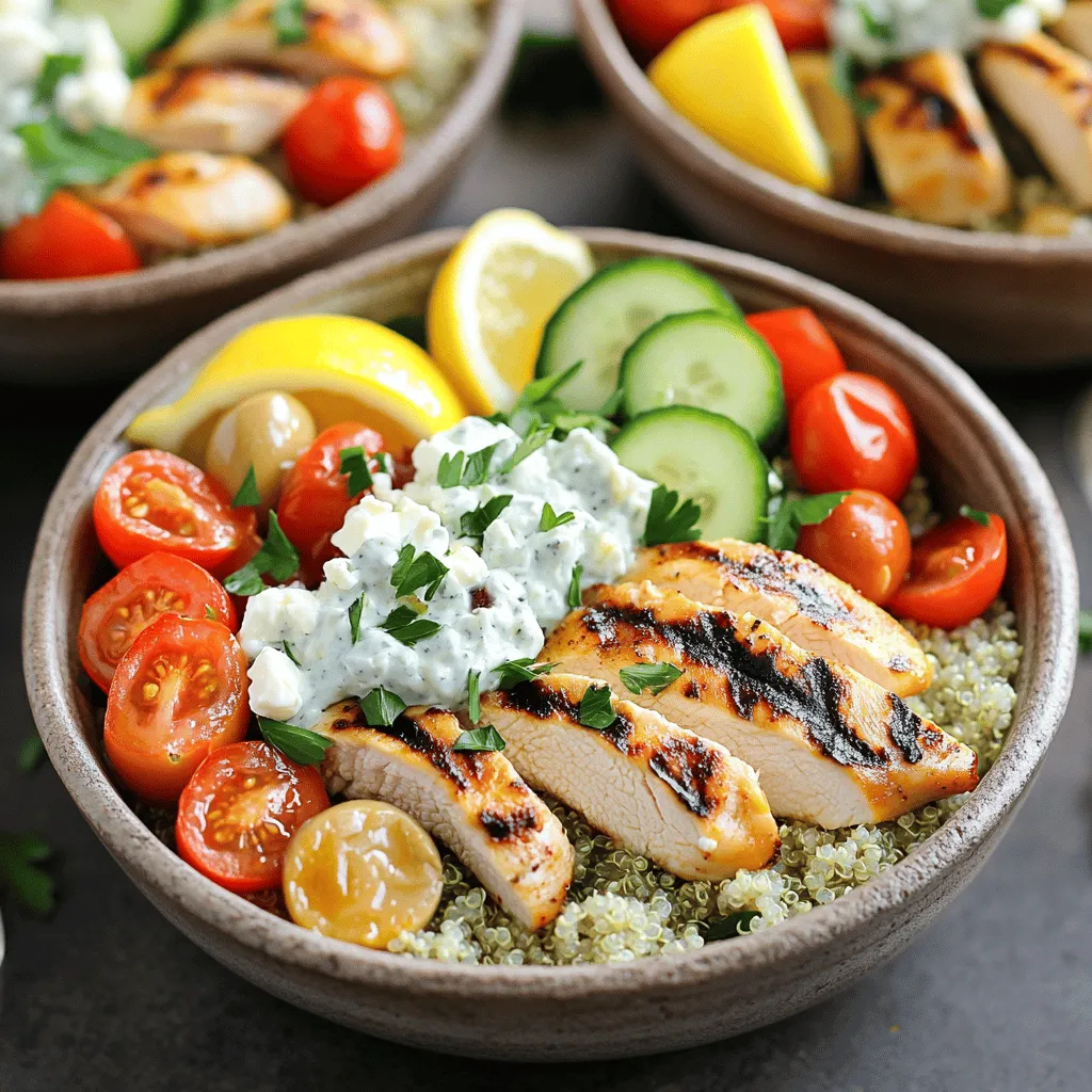 For a delicious Greek Chicken Bowl, you need fresh and vibrant ingredients. Here’s what you will use: