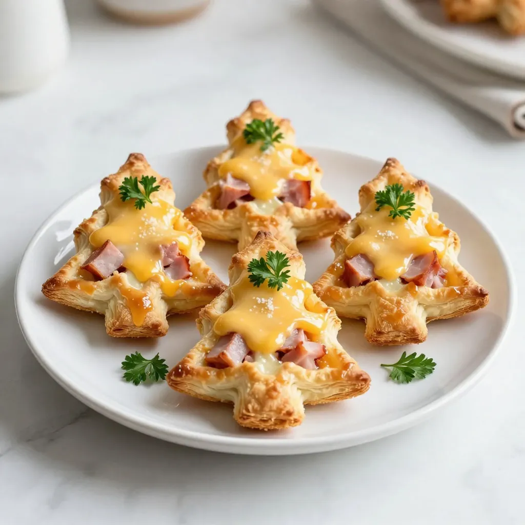 Ham &#038; Cheese Puff Pastry Christmas Trees Delight