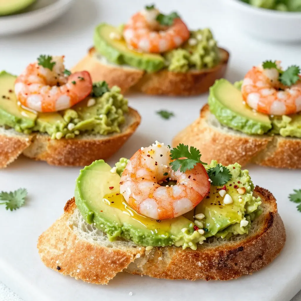 Garlic Shrimp Avocado Crostini Flavorful Bite Delight