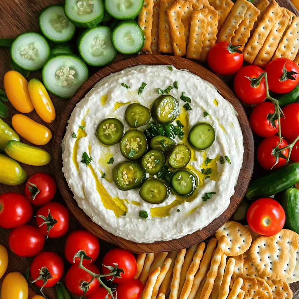 Sweet and Spicy Pickle Dip Board Easy Snack Delight