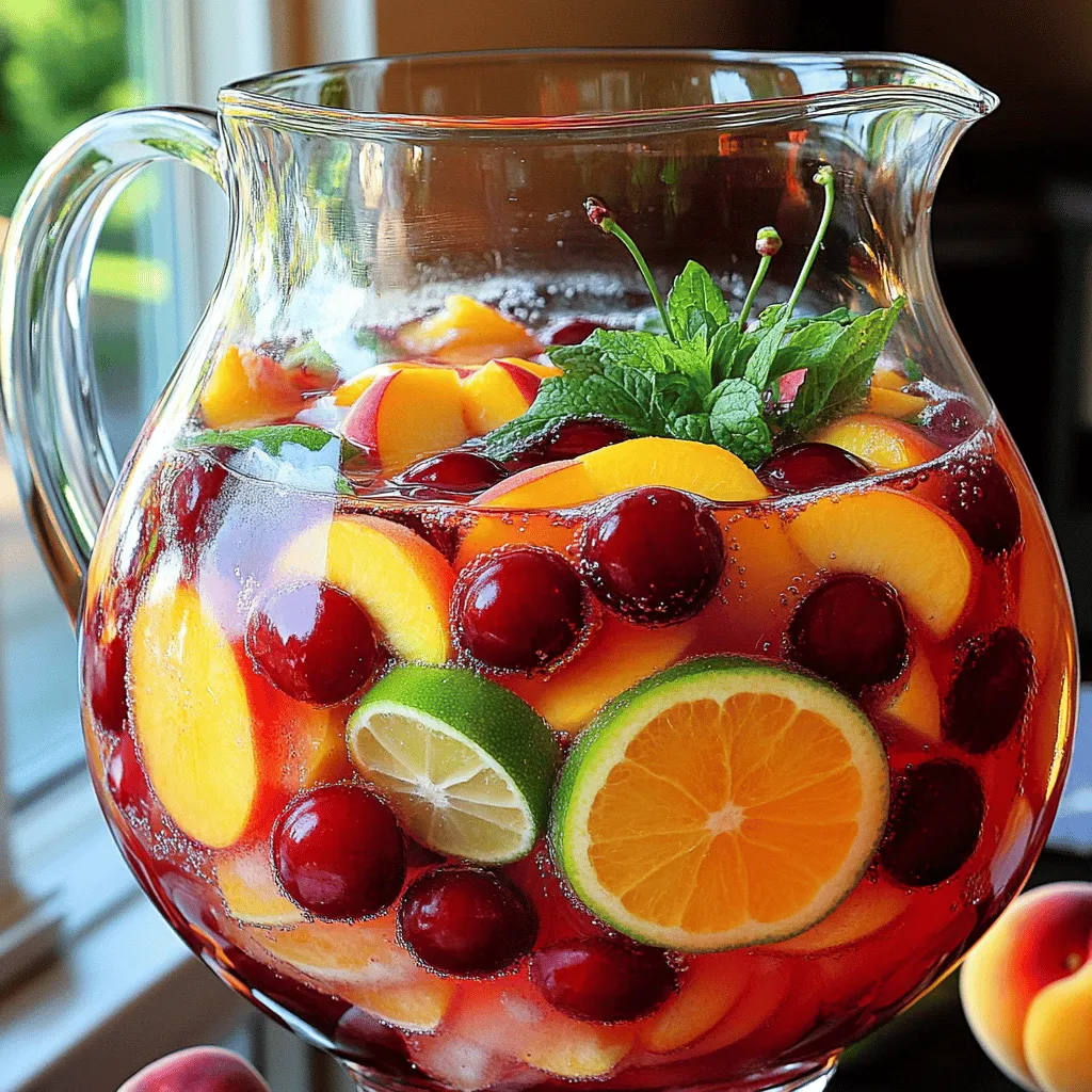 Sunset Cherry Peach Sangria Refreshing Summer Drink