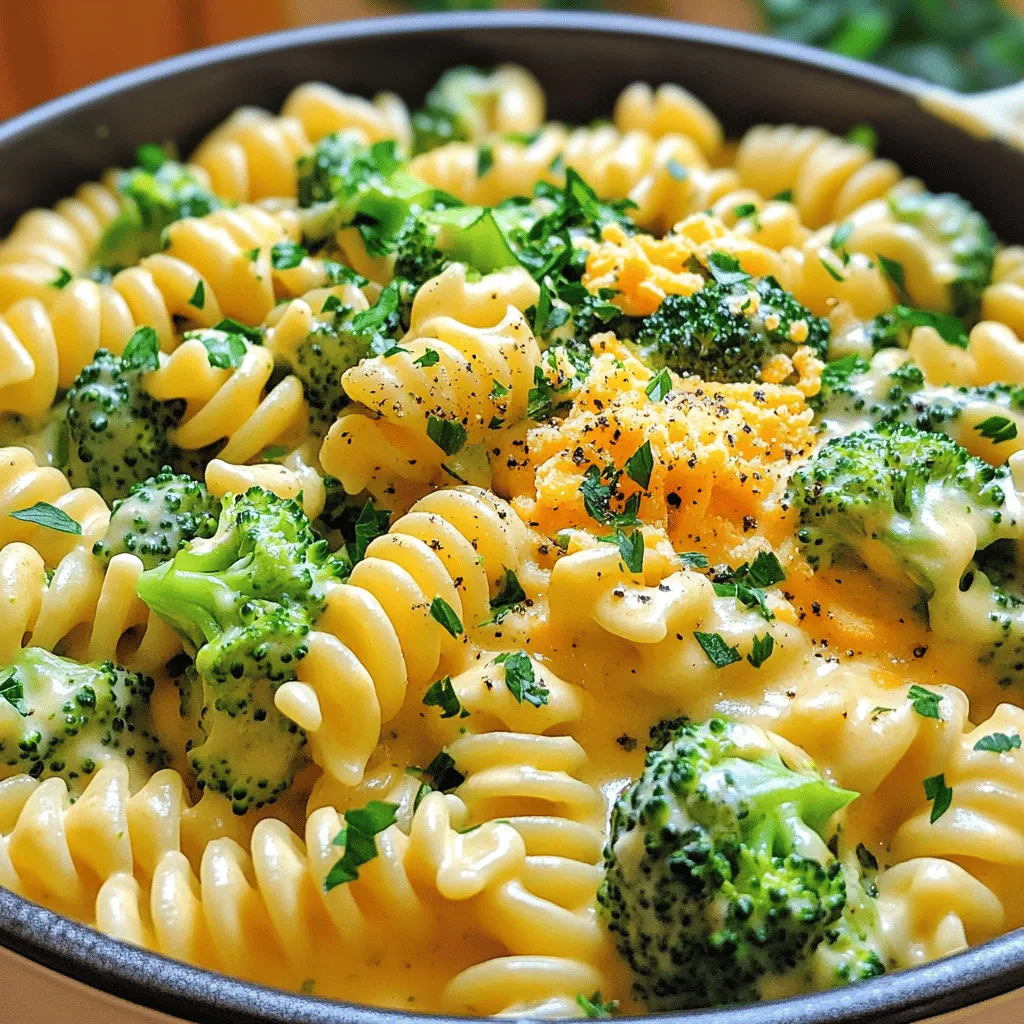 One Pot Creamy Broccoli Cheddar Pasta Delightful Dish