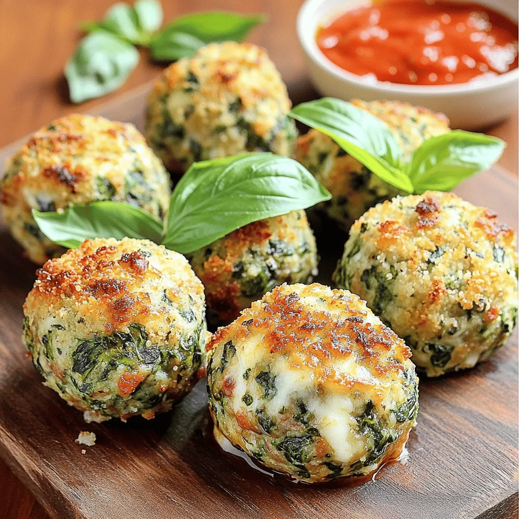 Savory Spinach Garlic Meatballs with Mozzarella Delight
