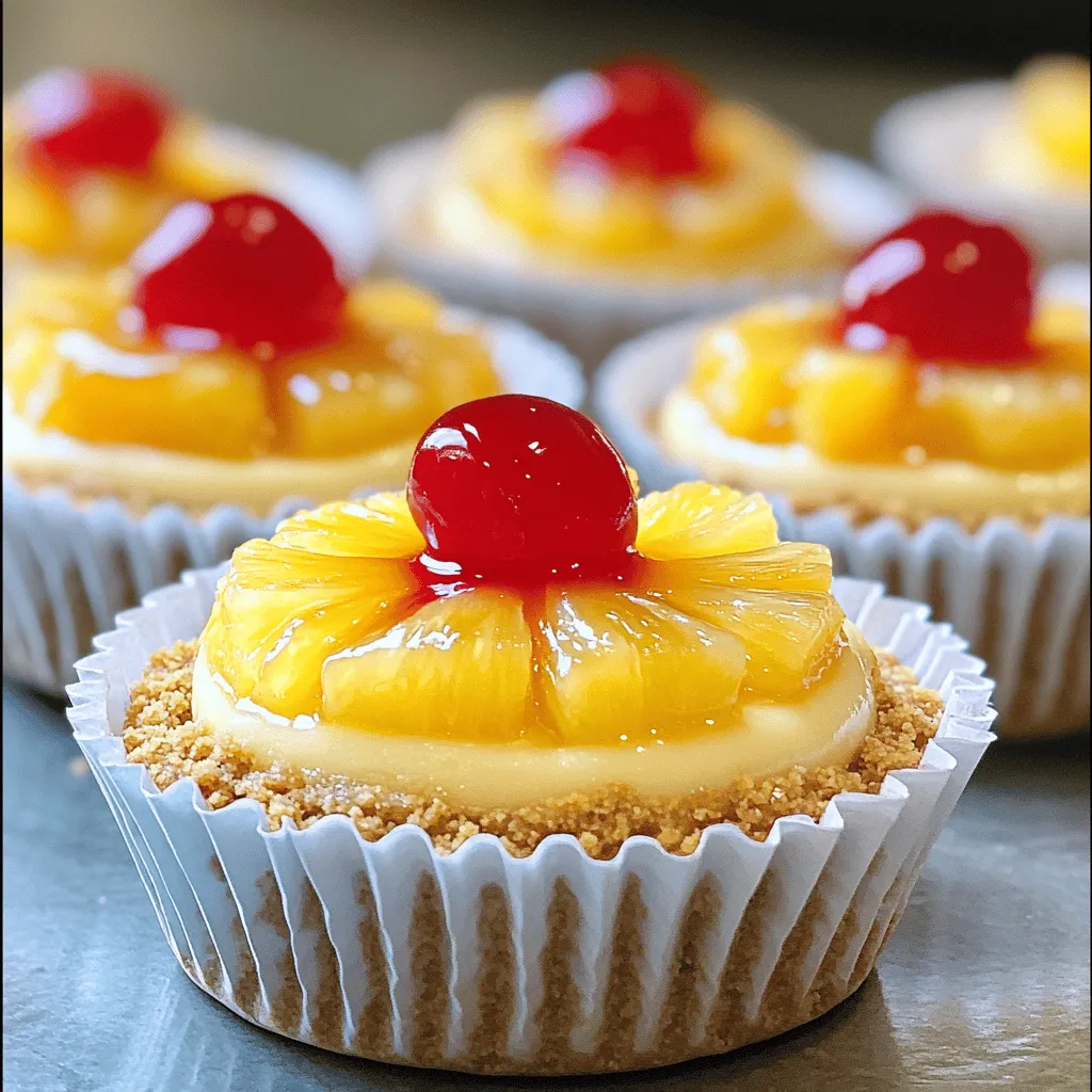 Mini Pineapple Upside-Down Cheesecakes Delight
