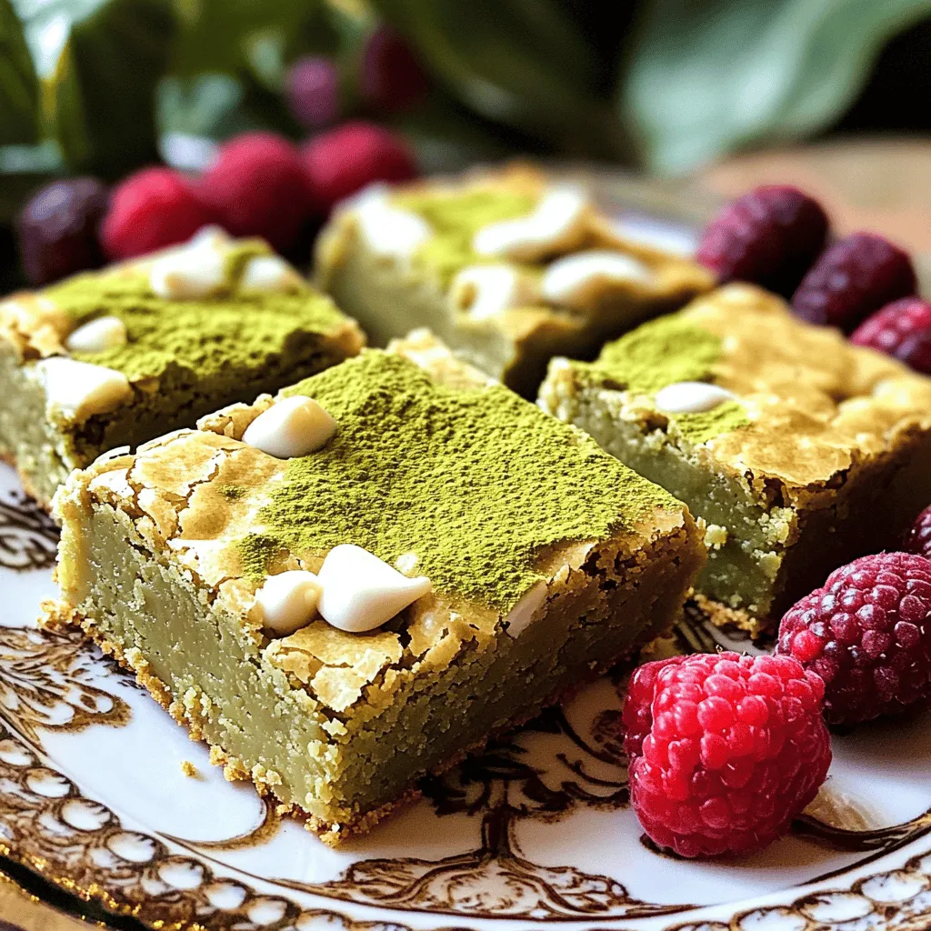Matcha White Chocolate Blondies Indulgent Treat Recipe