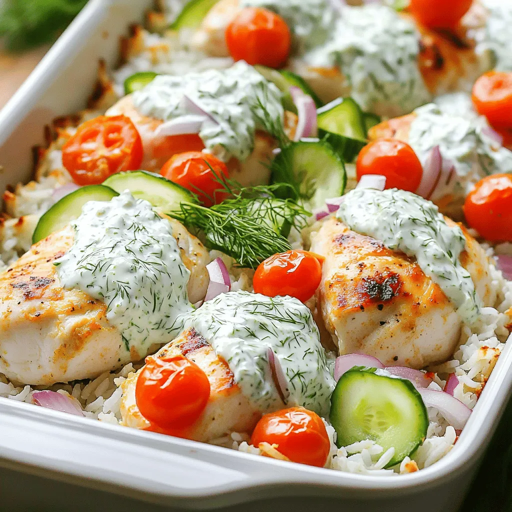Dump and Bake Chicken Tzatziki Rice Flavorful Delight