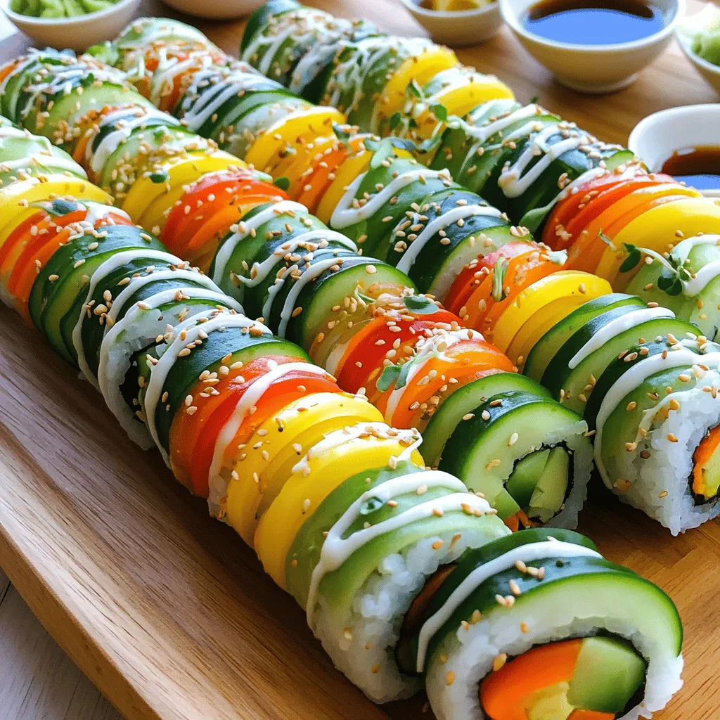 Rainbow Veggie Sushi Rolls Flavorful and Fun Recipe