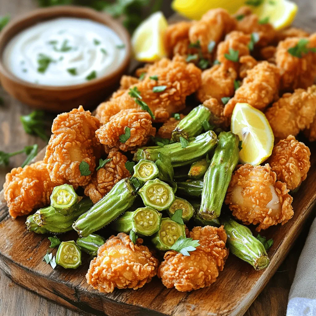 Fried Okra and Chicken Crispy Flavorful Delight