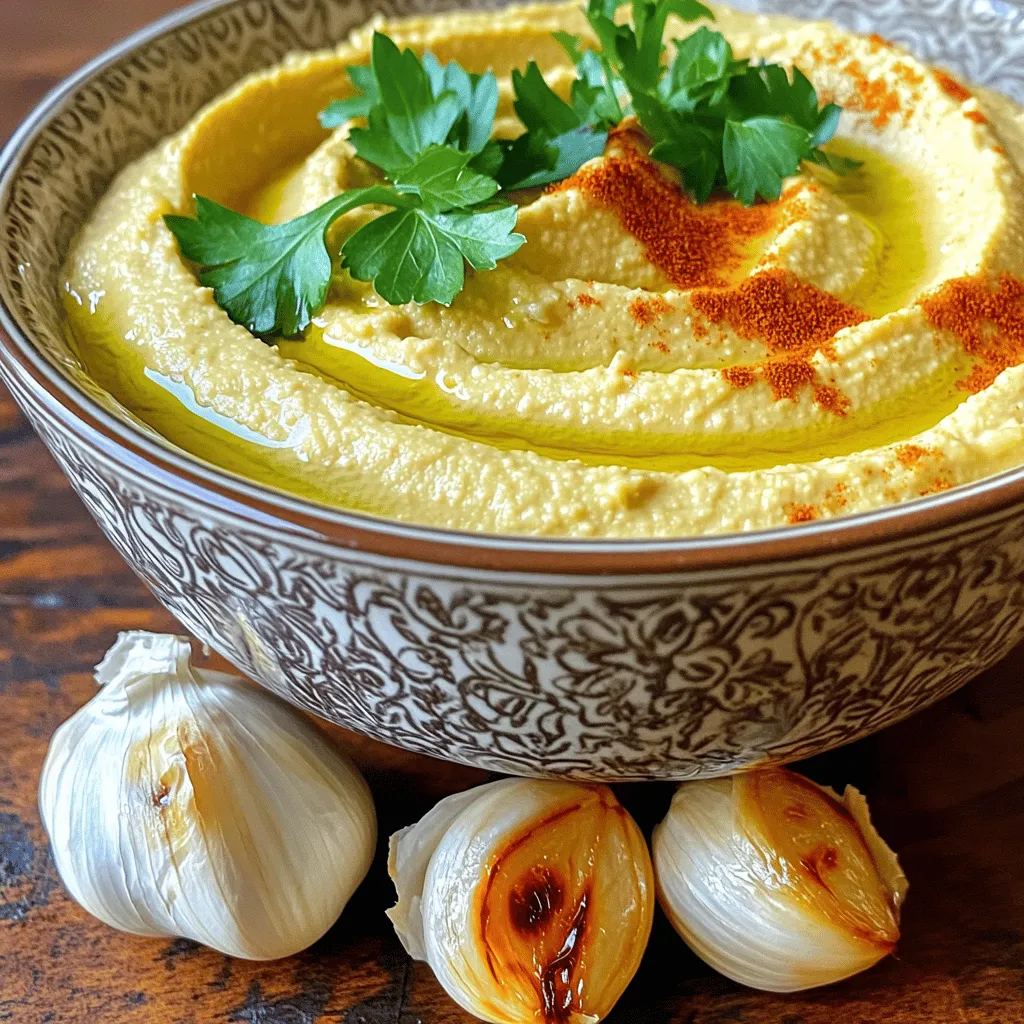 Roasted Garlic Hummus Healthy and Flavorful Dip