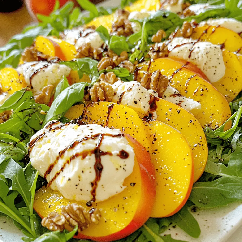 Peach Burrata Salad with Balsamic Drizzle Delight