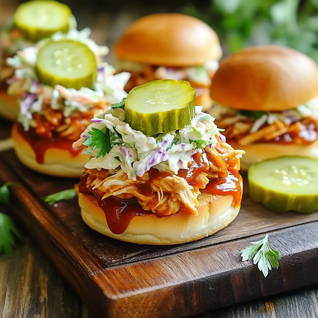 BBQ Chicken Sliders with Pickles Savory Flavor Boost