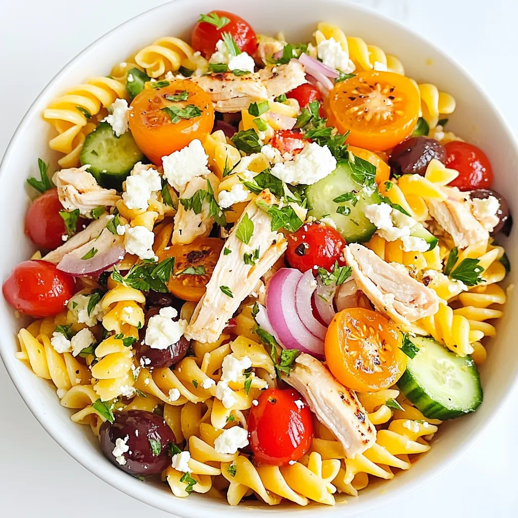 Mediterranean Chicken Pasta Salad Fresh and Tasty Meal
