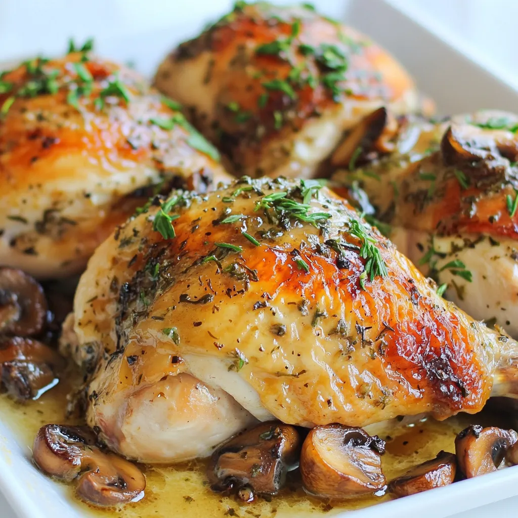 Herb Roasted Chicken with Creamy Mushrooms Delight