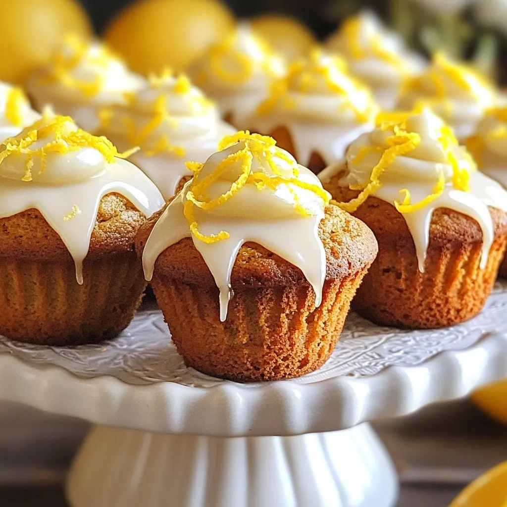 Soft Gingerbread Muffins with Lemon Glaze Delight
