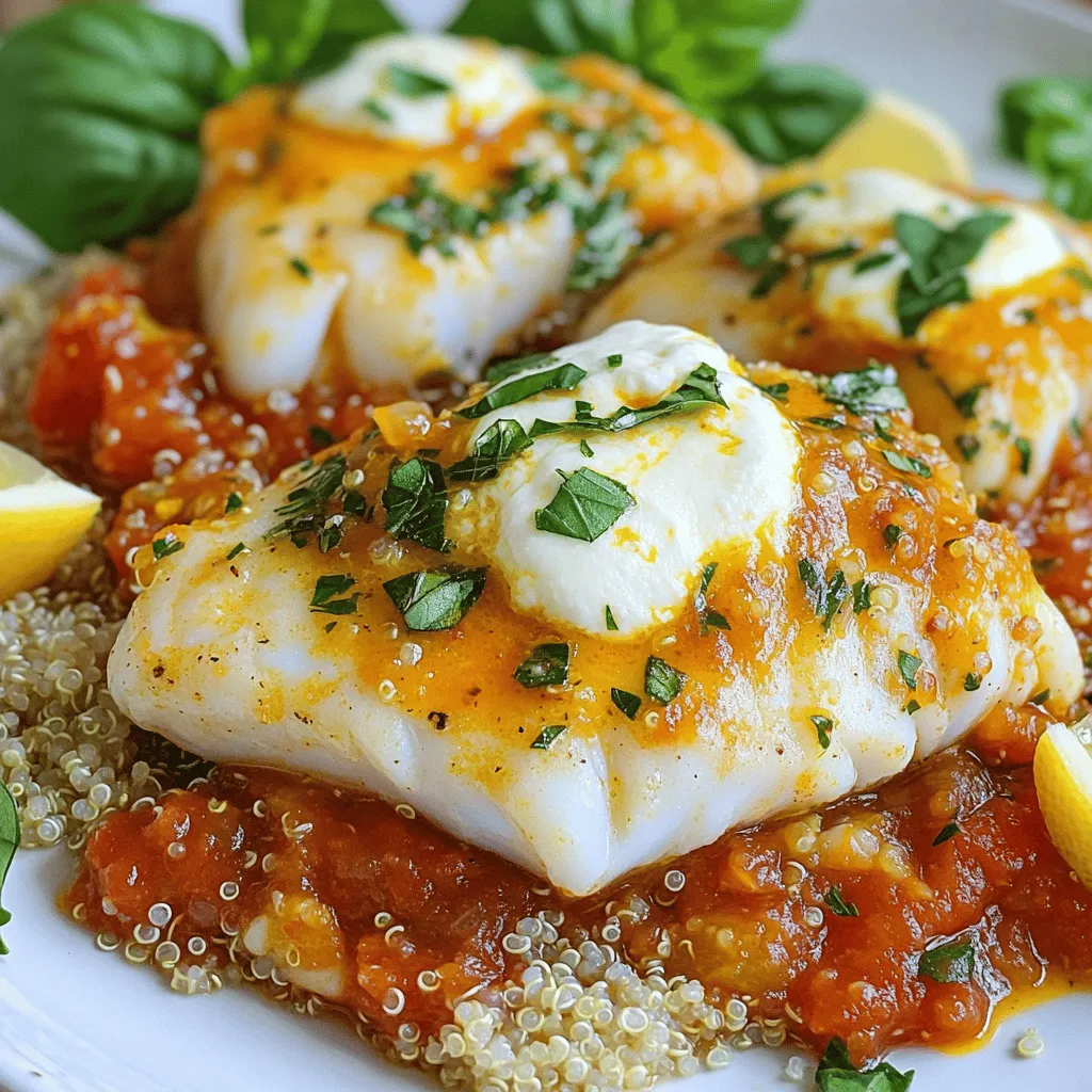 Mediterranean Cod with Tomato Basil Sauce Delight