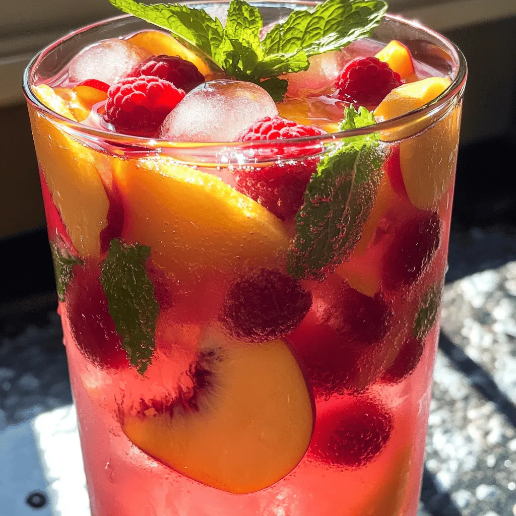 Raspberry Peach Lemonade Refreshing Summer Drink