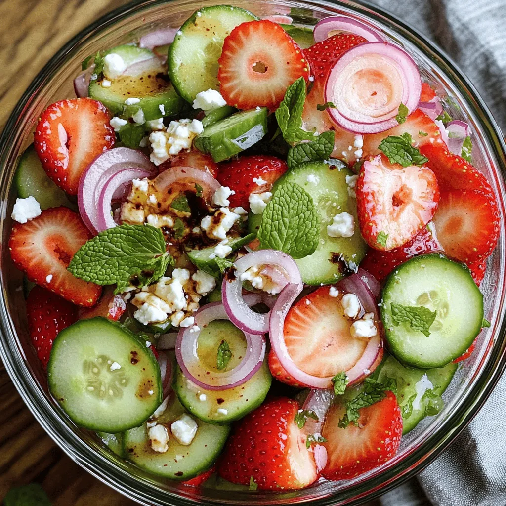 Cucumber Strawberry Salad Fresh and Flavorful Treat