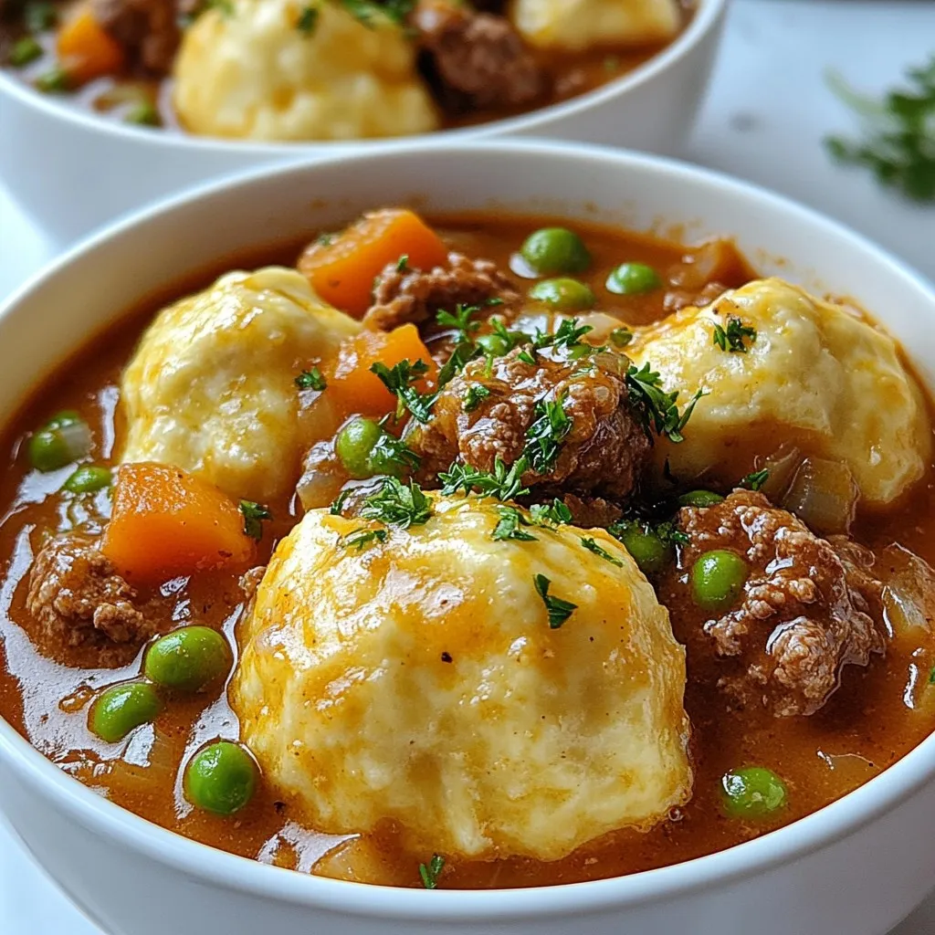 Minced Beef and Dumplings Hearty Comfort Food Dish