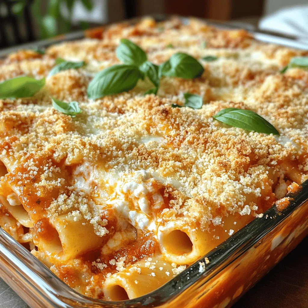 Baked Ziti with Three Cheeses Savory Comfort Dish