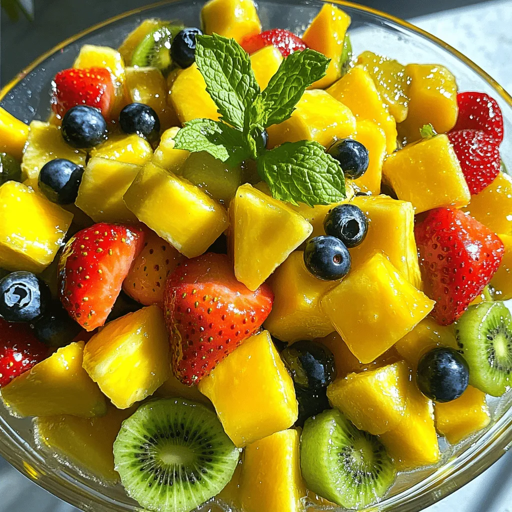 Fruit Salad with Honey Lime Dressing Delightful Treat