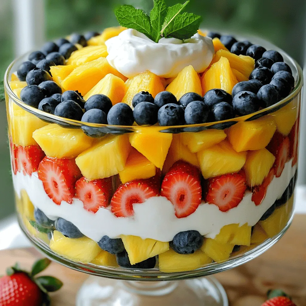 Layered Fruit Salad with Citrus Dressing Delight