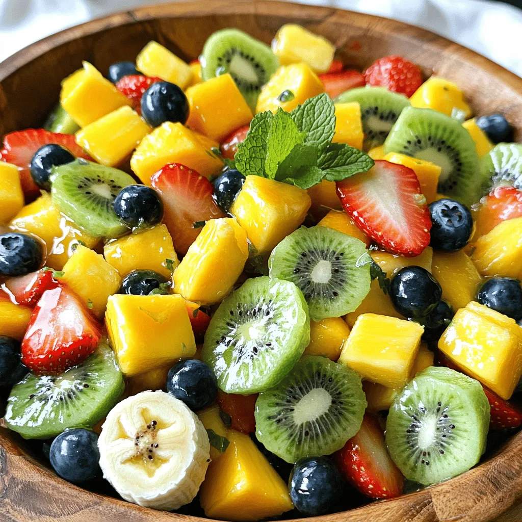 Tropical Fruit Salad with Honey Lime Dressing Delight