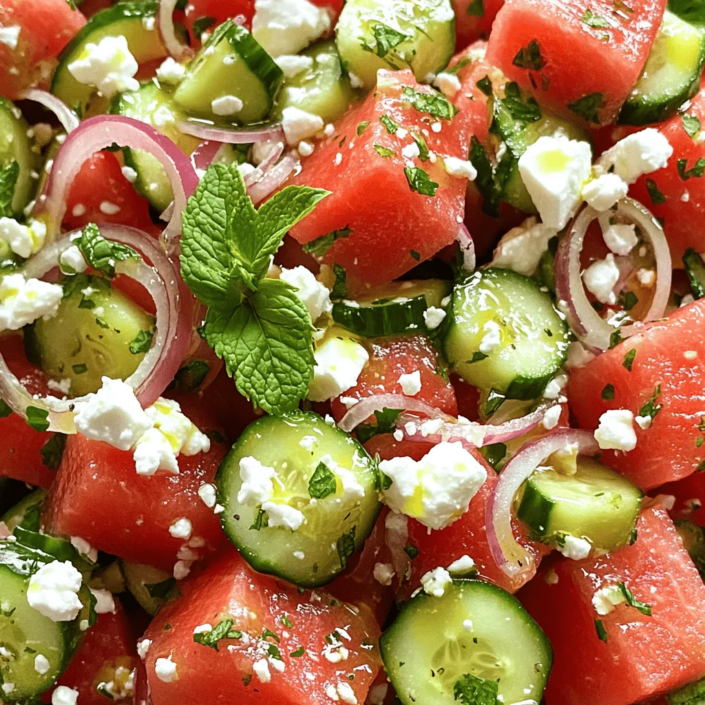Watermelon Cucumber Feta Salad Fresh and Flavorful Treat