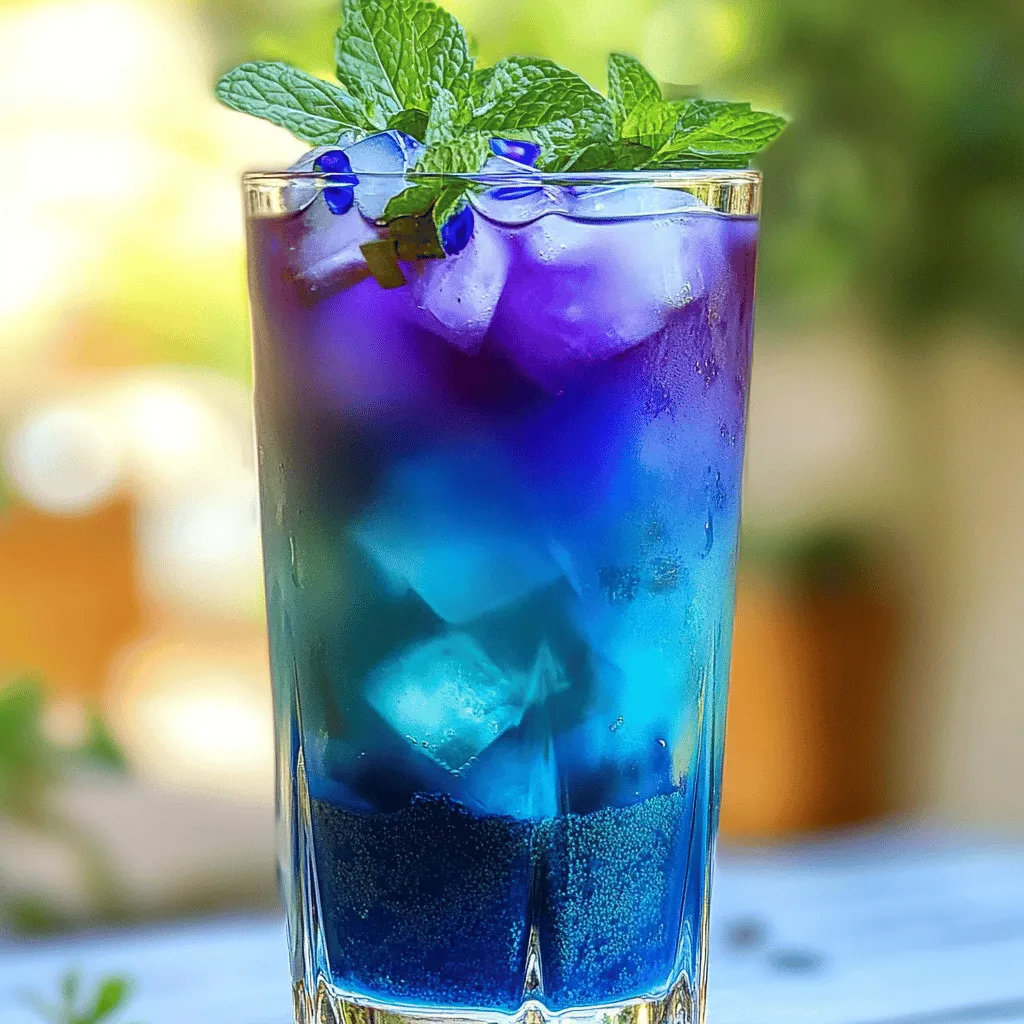 Blue Violet Gradient Drink for Refreshing Flavor